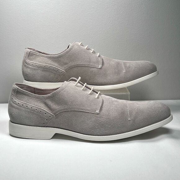 Other - Stacy Adams Wilcox Suede Leather Lace Up Oxfords Dress Shoes 13 M Light Grey